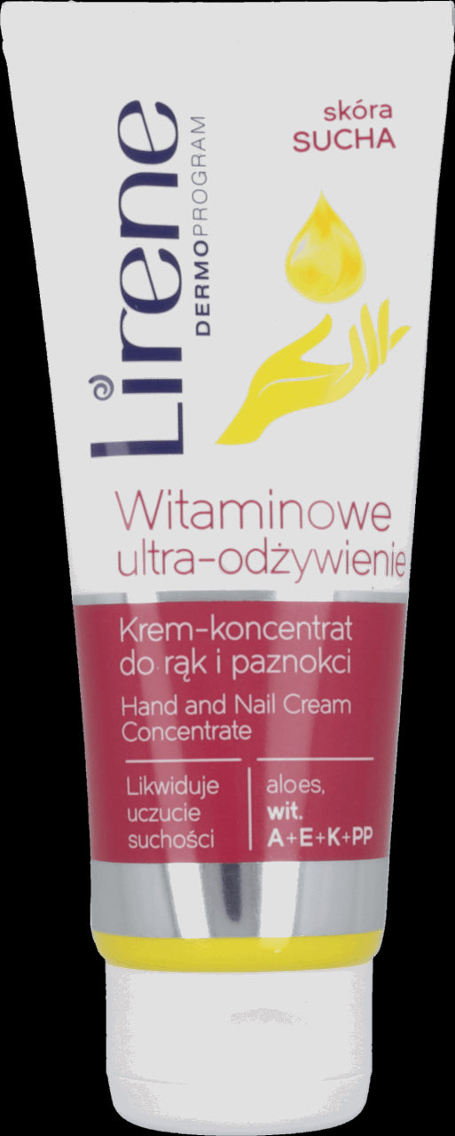 Lirene Witaminowe-ultra odżywienie. Krem-koncentrat do rąk i paznokci, poj. 75 ml