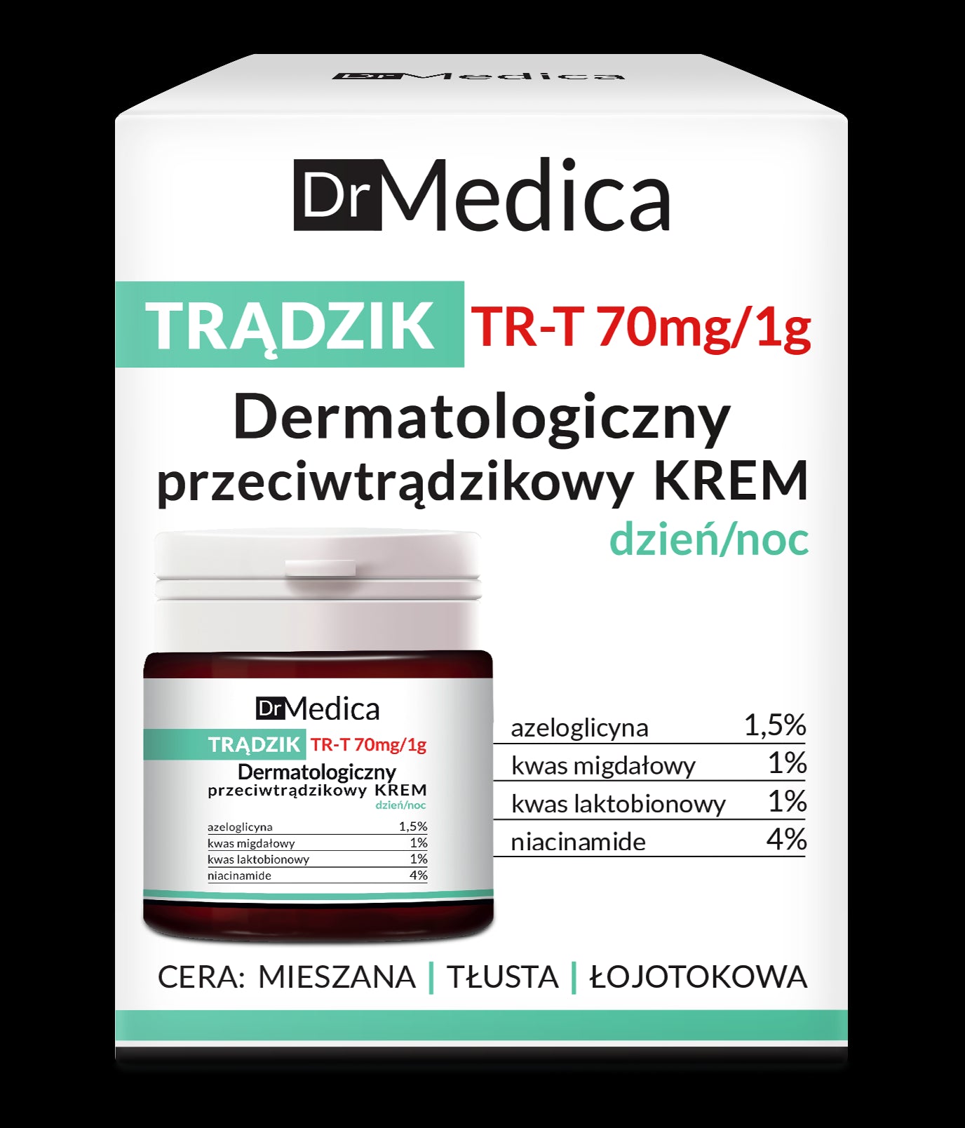 Dr Medica TRĄDZIK - dermatologiczny przeciwtrądzikowy krem dzień/noc, poj. 50 ml
