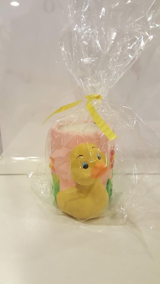 Świeca dekoracyjna, wielkanocna z kaczuszką