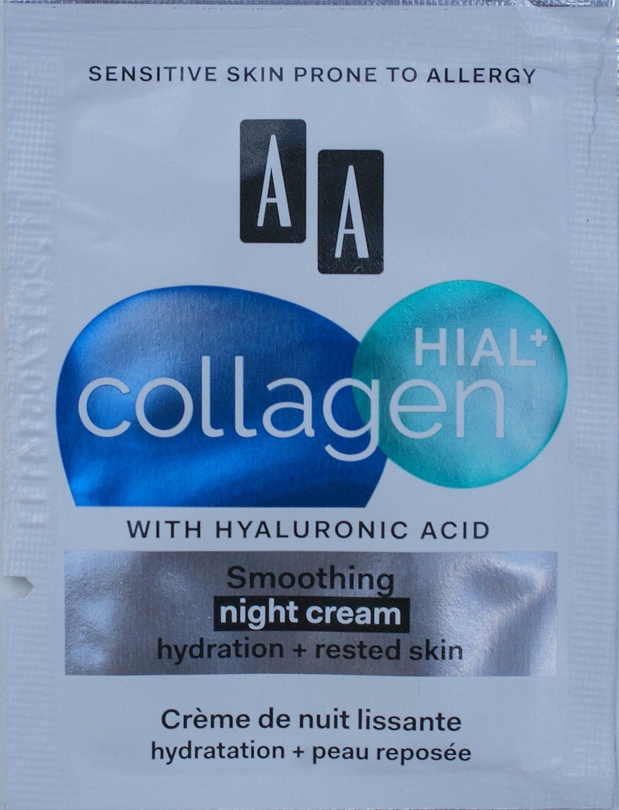 AA COLLAGEN HIAL+ 30+. Krem wygładzająco-regenerujący na noc, poj. 1,5 ml *** TESTER ***