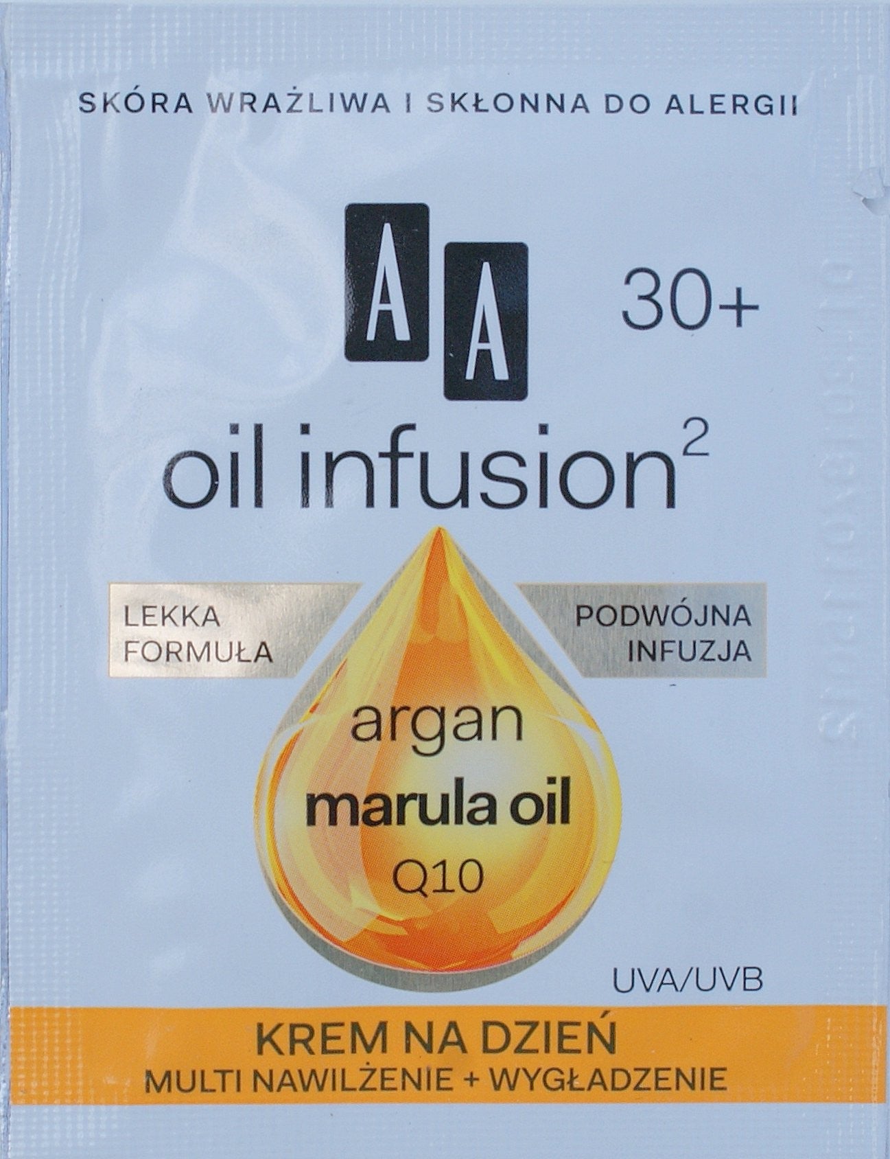 AA Oil Infusion2 30+. Krem na dzień multi nawilżenie i wygładzenie, poj. 1,5 ml *** TESTER ***