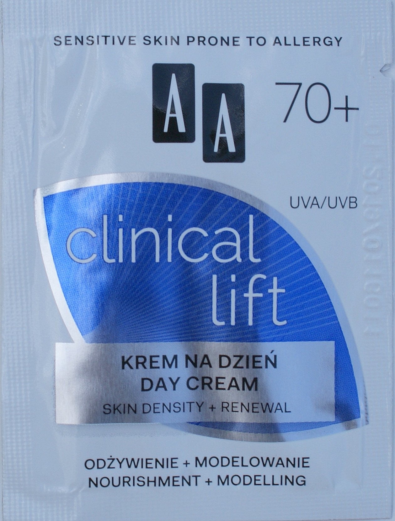 AA CLINICAL LIFT 70+, krem na dzień odżywienie+modelowanie, poj. 1,5 ml *** TESTER ***