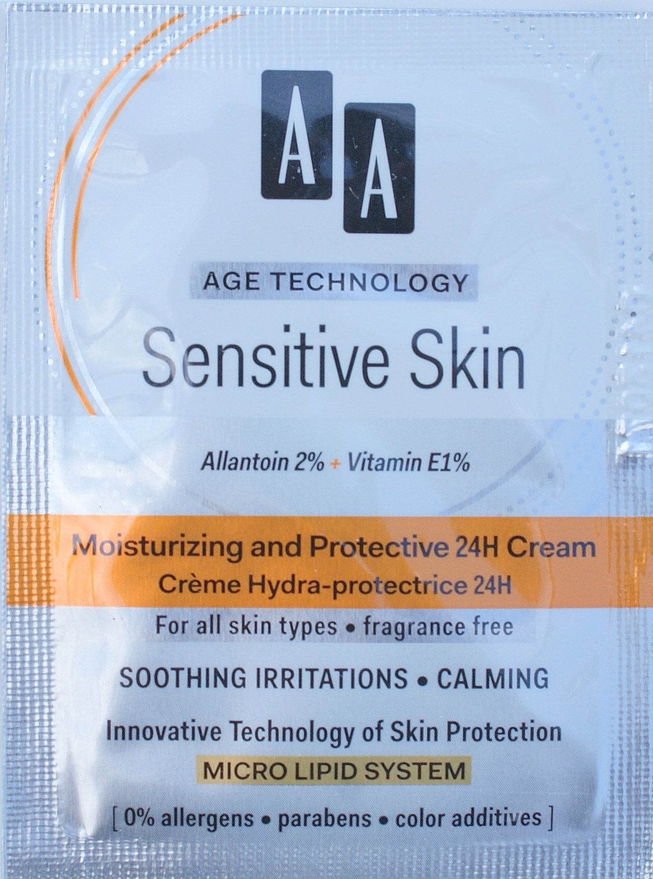 AA Technologia Wieku Cera Wrażliwa - krem nawilżająco-ochronny 24h, poj. 1,5 ml *** TESTER ***