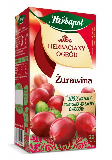 Tea Garden, Cranberry - fruit and herbal tea, net weight: 1.76 oz (20 sachets x 0.09 oz)