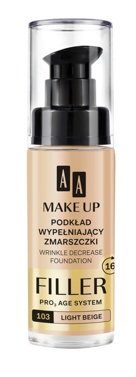 AA MAKE UP - wrinkle-filling foundation, no. 103 light beige, capacity 30 ml