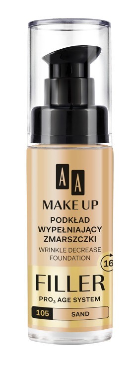 AA MAKE UP - podkład wypełniający zmarszczki, nr 105 sand, poj. 30 ml