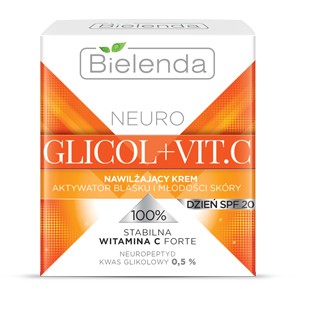 Bielenda NEURO GLICOL + VIT.C - Moisturizing daytime glow and youth activator cream SPF 20, size 50 ml