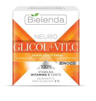 Bielenda NEURO GLICOL + VIT.C - eksfoliujący krem korektor zmarszczek i przebarwień na noc, poj. 50 ml