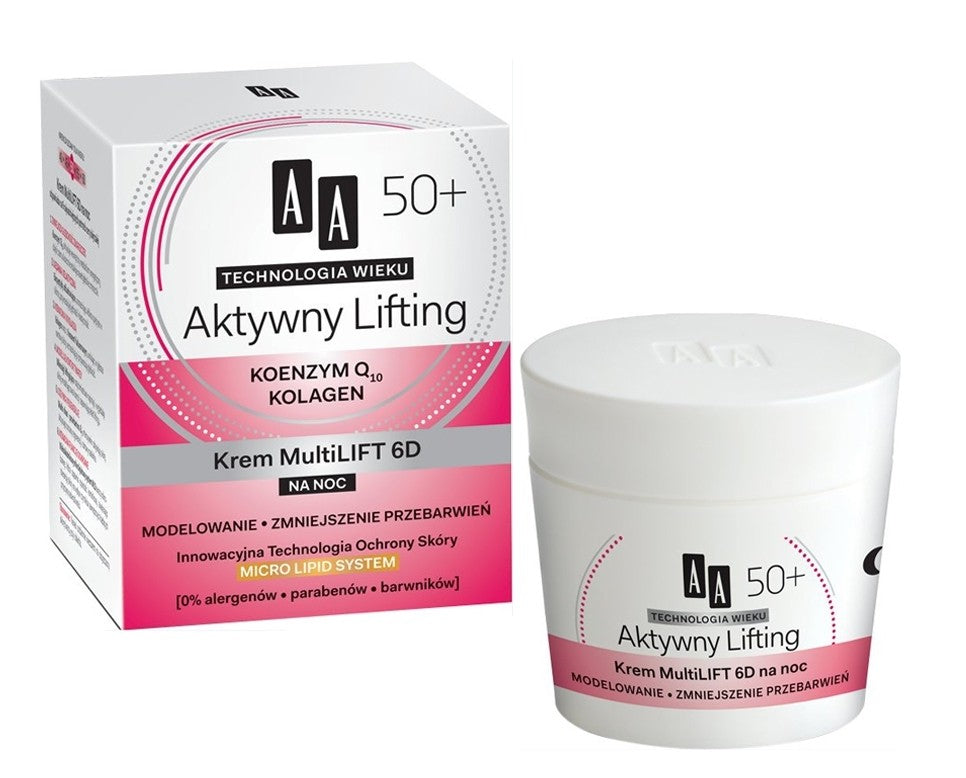 Technologia Wieku 50+ Aktywny Lifting - krem multiLIFT 6d na noc, poj. 50 ml.
