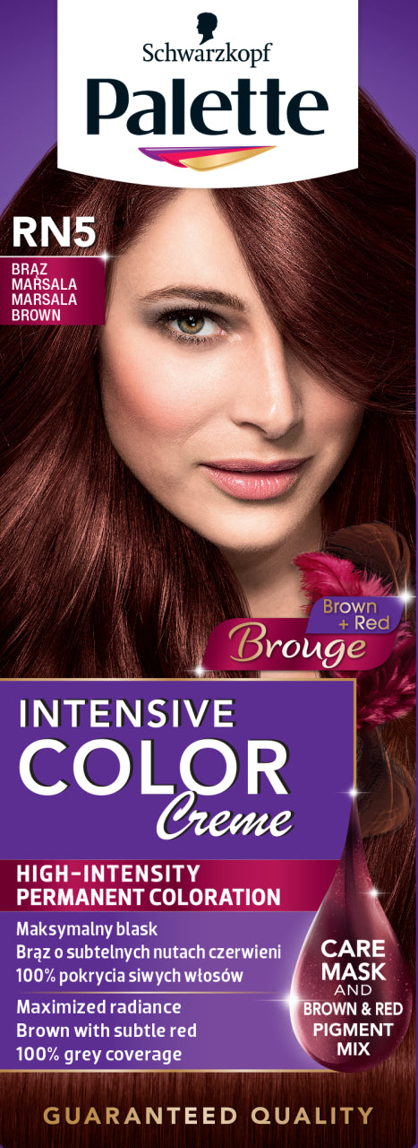 Palette Intensive Color Creme - krem koloryzujący, RN5 Brąz Marsala (Brouge Collection)