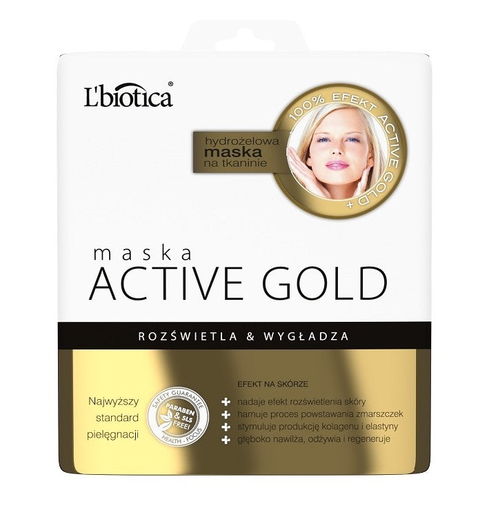 Maska Active Gold - hydrożelowa maska na tkaninie, poj. 25 g