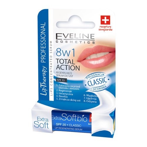 Eveline Lip Therapy Professional - 8w1 Total Action, Classic, regenerating lip serum, 0.2 g capacity