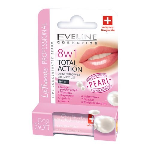 Eveline Lip Therapy Professional - 8w1 Total Action, Pearl, skoncentrowane serum do ust, poj. 0,2 g