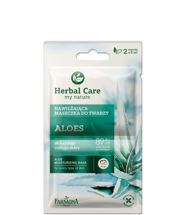 HERBAL CARE - Aloe vera moisturizing mask, 2 x 5 ml capacity