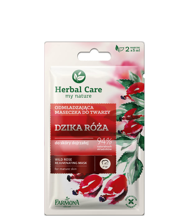 HERBAL CARE - Wild Rose Rejuvenating Mask, capacity 2 x 5 ml