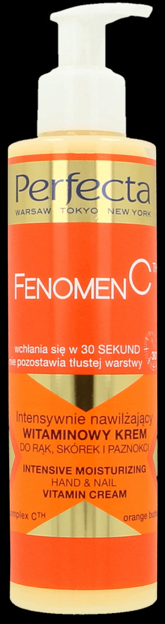 Perfecta Fenomen C - intensywnie nawilżający witaminowy krem do rąk, skórek i paznokci, poj. 195 ml