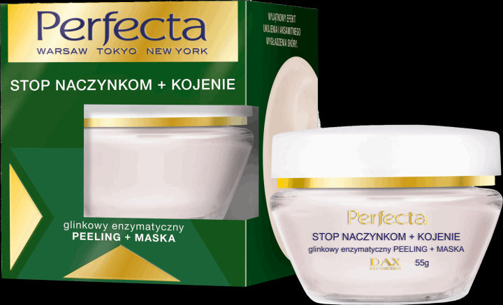 Perfecta STOP NACZYNKOM + KOJENIE - glinkowy enzymatyczny PEELING + MASKA, poj. 55 g
