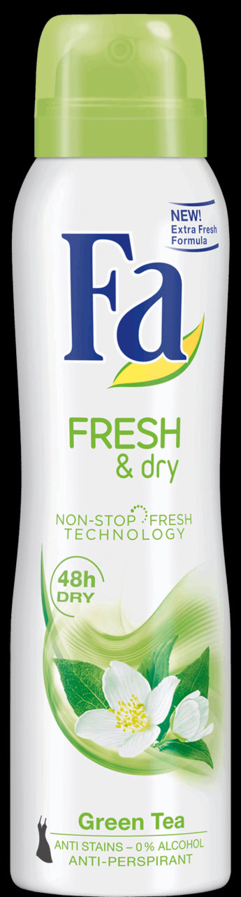 Fa Fresh & Dry - dezodorant w sprayu, Green Tea, poj. 150 ml