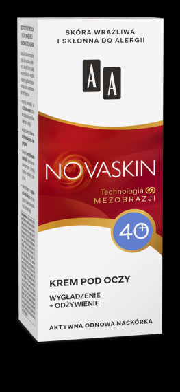 AA NOVASKIN - krem pod oczy 40+, wygładzenie + odżywienie, poj. 15 ml