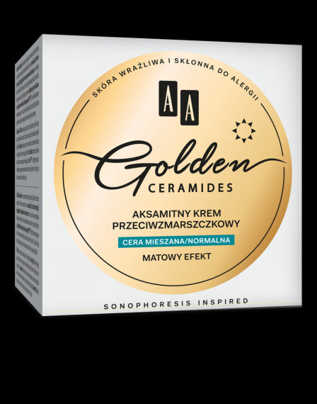 AA GOLDEN CERAMIDES - aksamitny krem przeciwzmarszczkowy na dzień, cera mieszana/normalna, poj. 50 ml