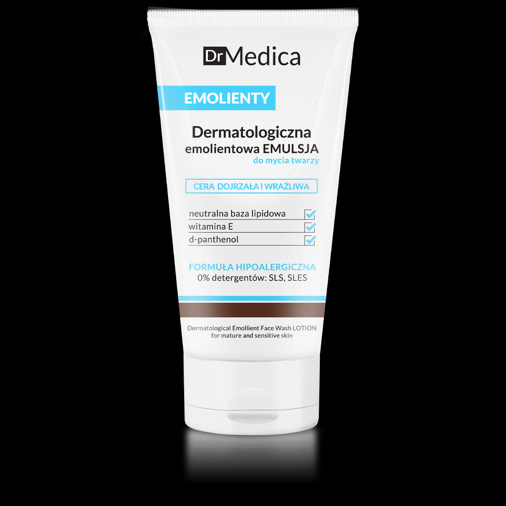 Dr Medica EMOLIENTY - dermatologiczna emolientowa emulsja do mycia twarzy, cera dojrzała i wrażliwa, poj. 150 ml