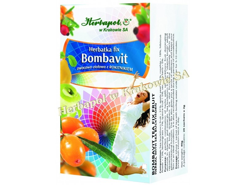 Herbatka Fix - Bombavit, owocowo-ziołowa z rokitnikiem, poj. 20 saszetek x 2 g