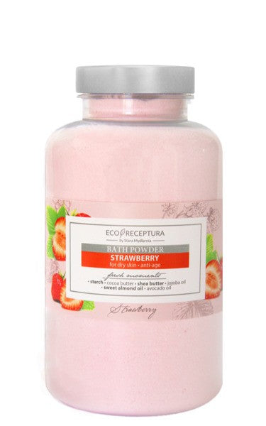 Eco Receptura Strawberry - puder do kąpieli z olejami, poj. 300 g
