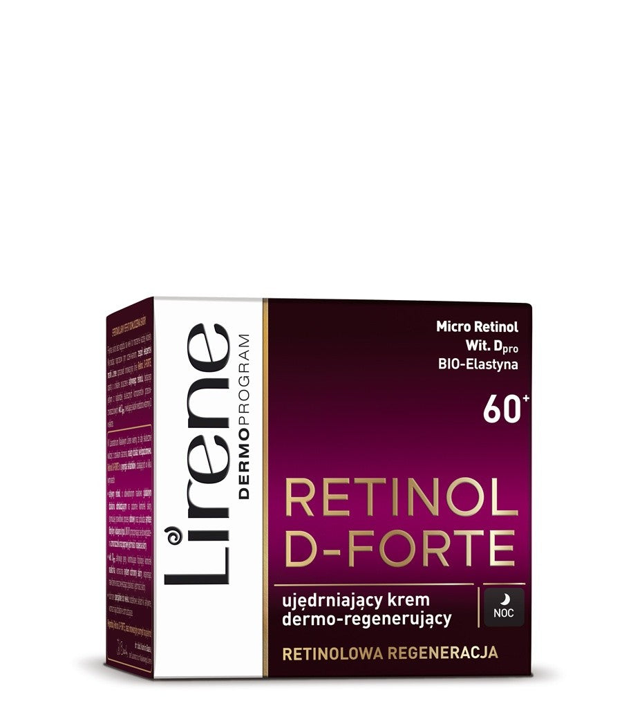 Lirene Retinol D-Forte - Ujędrniający krem na noc 60+, dermo-regenerujący, poj. 50 ml
