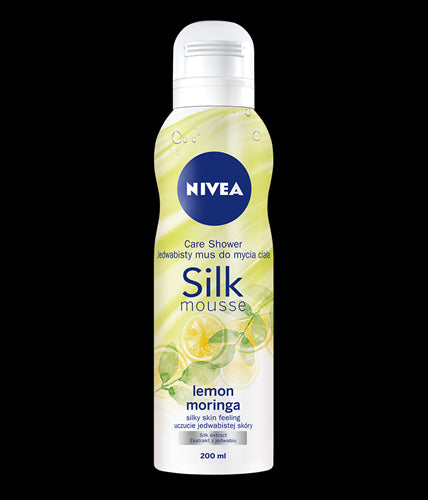 NIVEA Silk Mousse - jedwabisty mus do mycia ciała o zapachu cytryny i moringi, poj. 200 ml