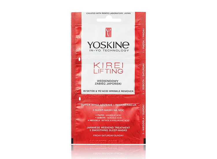 Yoskine KIREI LIFTING - weekendowy zabieg japoński w saszetce - super wygładzenie i regeneracja 3 sleep - maski na noc