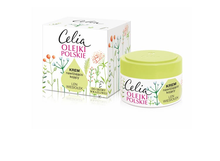 Celia Olejki Polskie - krem nawilżająco-kojący do skóry wrażliwej, len, wiesiołek, poj. 50 ml