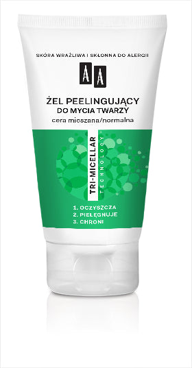 AA TRI-MICELLAR - żel peelingujący do mycia twarzy, cera mieszana/normalna, poj. 150 ml