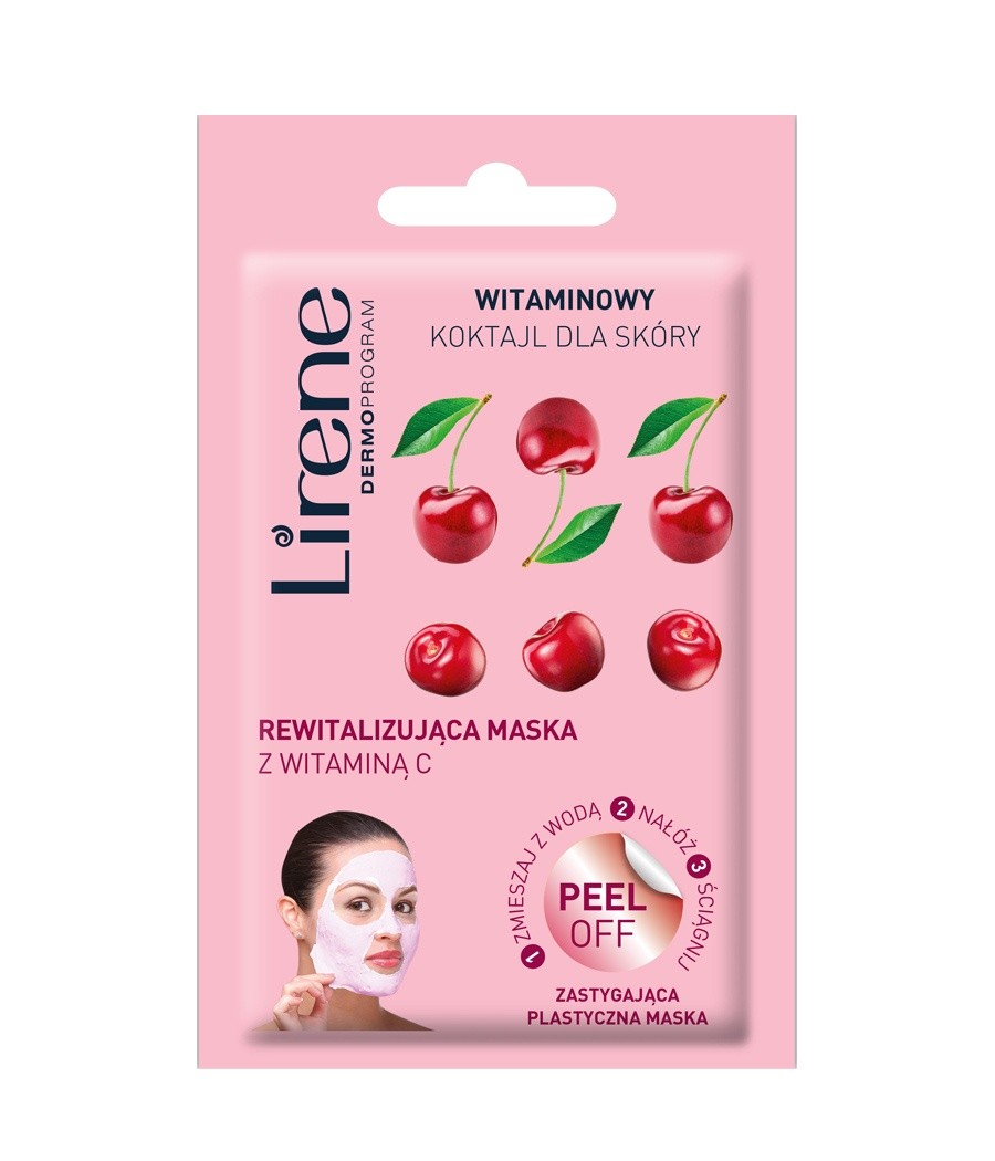 Lirene WITAMINOWY KOKTAJL DLA SKÓRY - rewitalizująca maska z witaminą C - peel off, poj. 10 ml