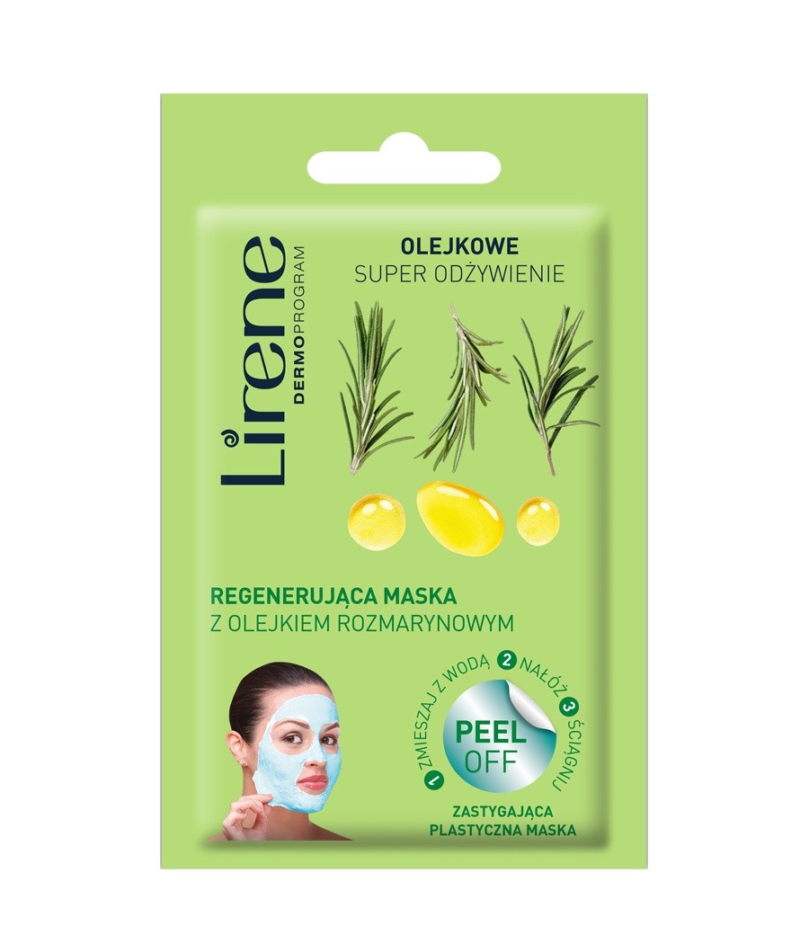 Lirene OLEJKOWE SUPER ODŻYWIENIE - regenerująca maska z olejkiem rozmarynowym - peel off, poj. 10 g