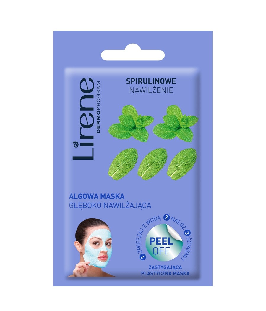 Lirene SPIRULINOWE NAWILŻENIE - algowa maska głęboko nawilżająca - peel off, poj. 10 g