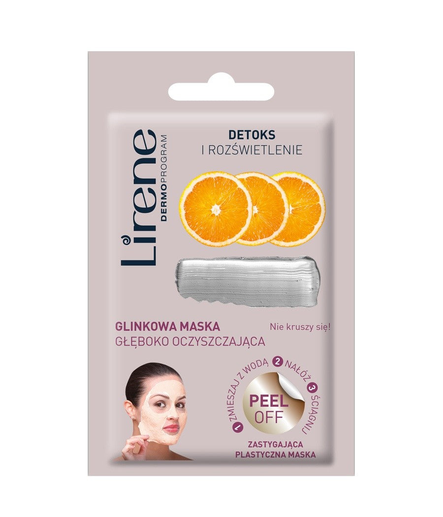 Lirene DETOKS I ROZŚWIETLENIE - glinkowa maska głęboko oczyszczająca - peel off, poj. 10 g