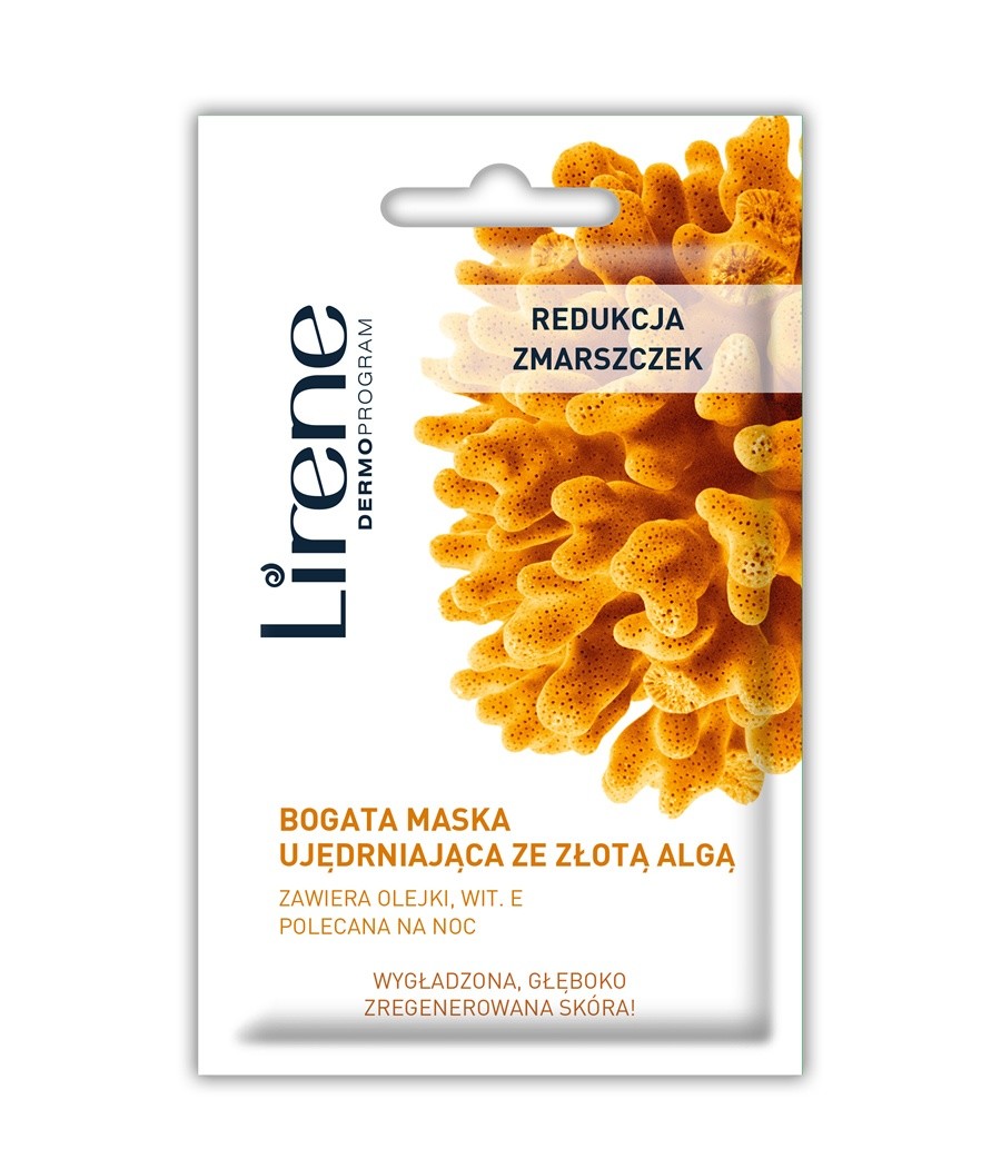 Lirene REDUKCJA ZMARSZCZEK - bogata maska ujędniająca ze złotą algą, poj. 8 ml