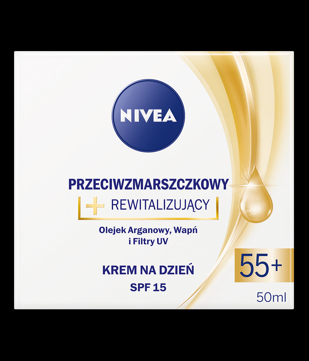 NIVEA Anti-Wrinkle + Revitalising Day Cream, 55+, SPF 15, 50 ml