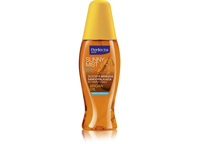 Perfecta Spa Sunny Mist - złocista mgiełka samoopalająca jasna karnacja, poj. 150 ml.
