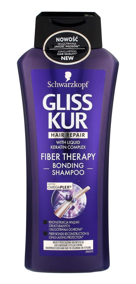 Gliss Kur Fiber Therapy - szampon do włosów przeciążonych koloryzacją lub zabiegami stylizacyjnymi, 400 ml