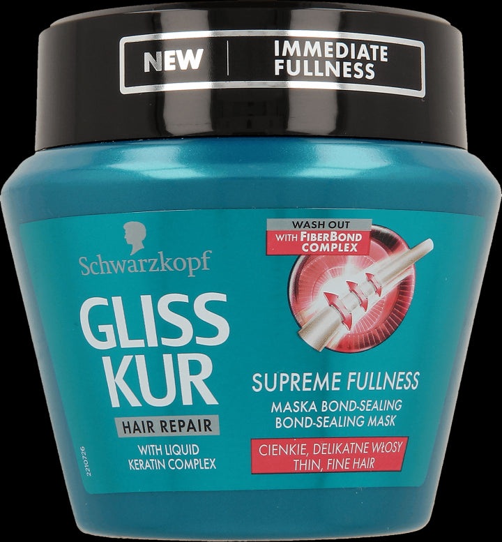 Gliss Kur Supreme Fullness - maska rekonstrukcja wiązań we wnętrzu włosa, zwiększona objętość włosów, poj. 300 ml