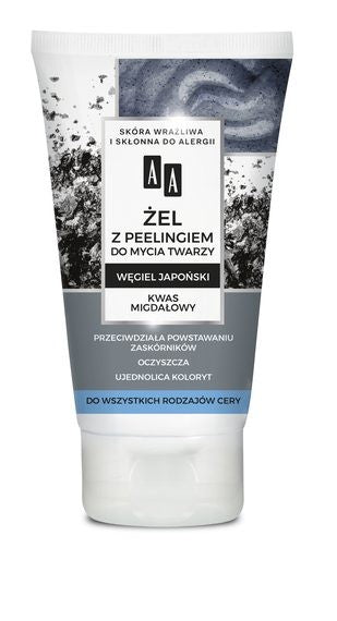 AA CARBON&CLAY - żel z peelingiem, węgiel japoński, do wszystkich rodzajów cery, poj. 150 ml