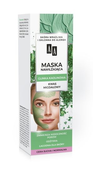 AA CARBON&CLAY - maska nawilżająca, glinka kaolin, cera sucha i normalna, poj. 30 ml