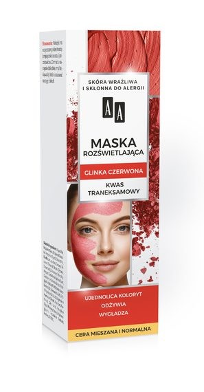 AA CARBON&CLAY - maska rozświetlająca, glinka czerwona, cera mieszana i normalna, poj. 30 ml
