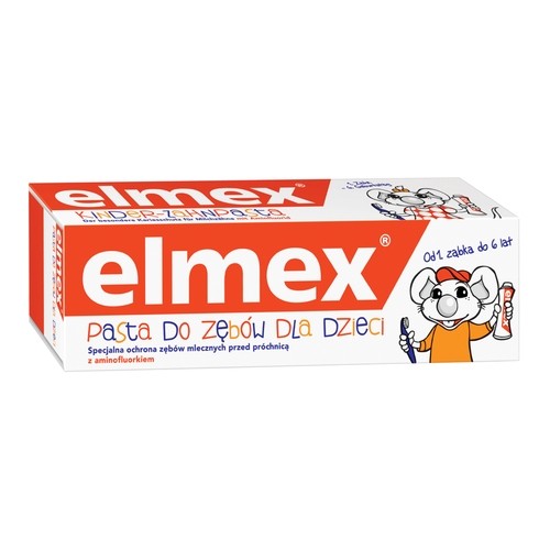 Elmex - pasta do zębów dla dzieci z aminofluorkiem od 1 ząbka do 6 lat, poj. 50 ml