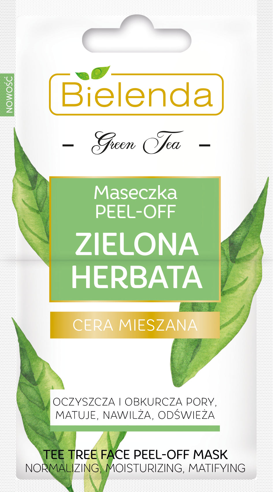 Bielenda ZIELONA HERBATA - maseczka PEEL-OFF, poj. 2 x 5 g