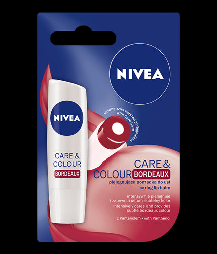 Nivea Care & Colour - koloryzująca pomadka do ust, BORDEAUX, waga: 4,8 g