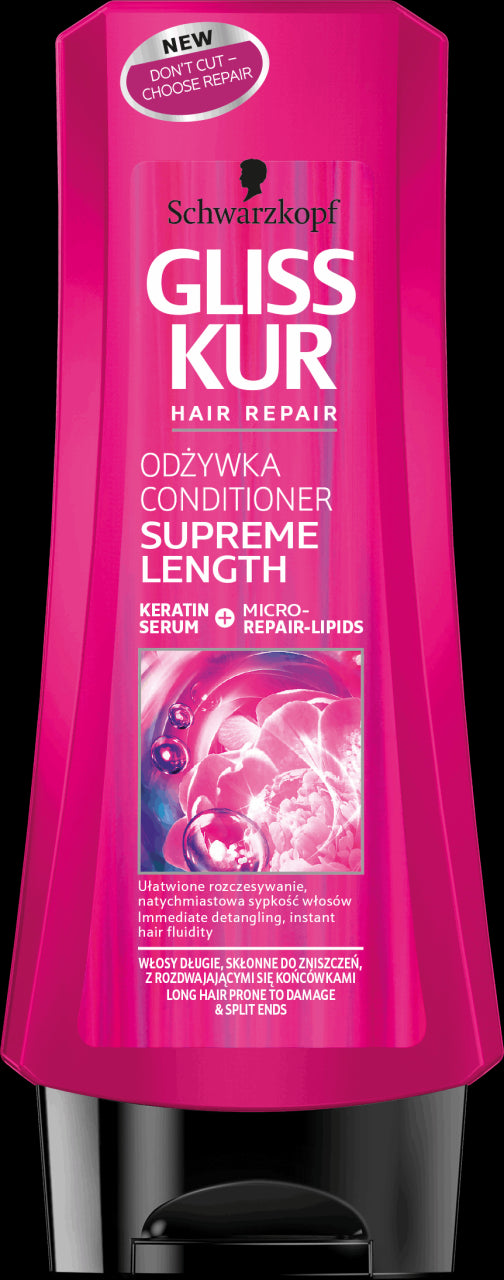 Gliss Kur Supreme Length Conditioner for long hair, with split ends, 200 ml