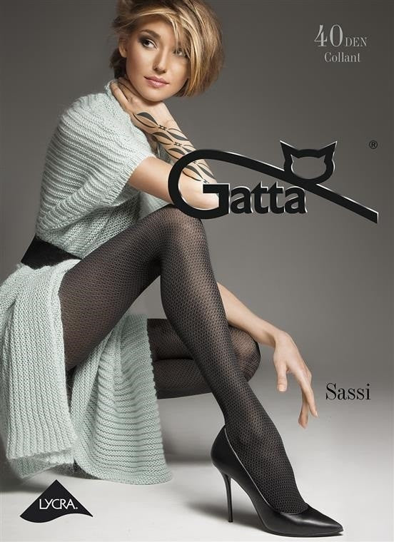 SASSI w.01 - Women's patterned tights 40 DEN