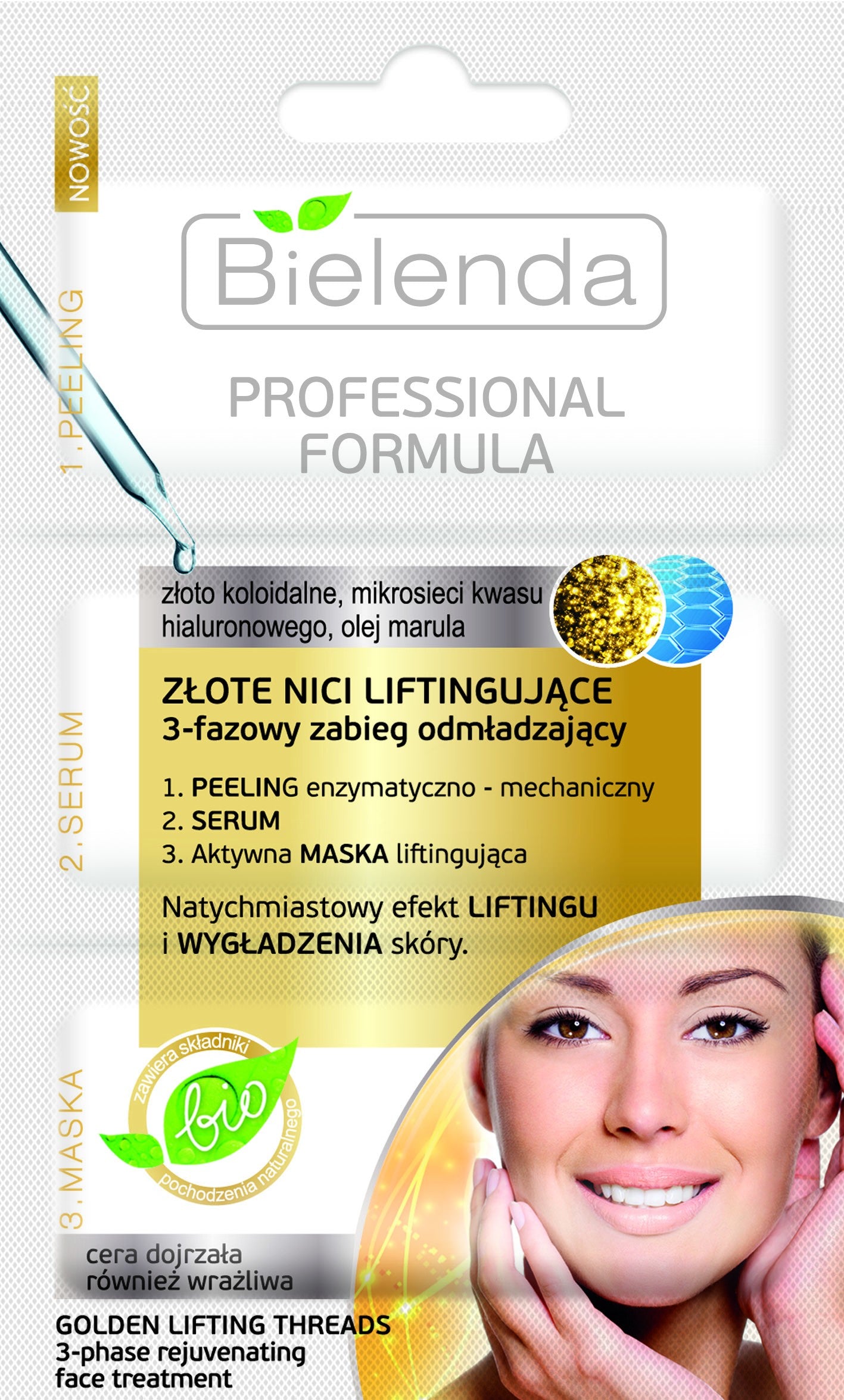 PROFESSIONAL FORMULA - ZŁOTE NICI LIFTINGUJĄCE 3-fazowy zabieg odmładzający, poj. 3 x 3 g.